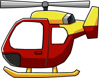 Red and Yellow Cartoon Helicopter