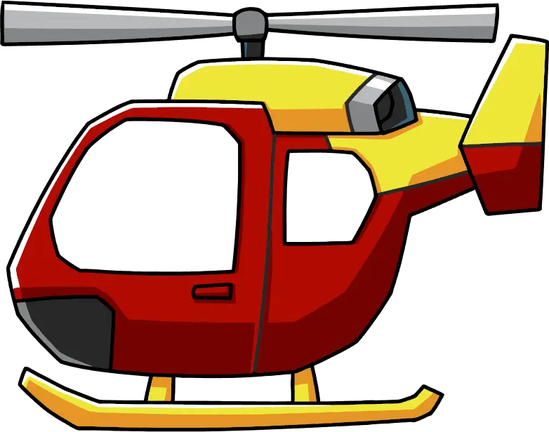 Red and Yellow Cartoon Helicopter