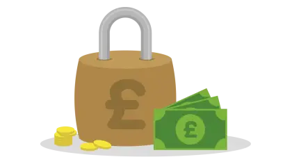 Illustration of Money Lock Securing Finances