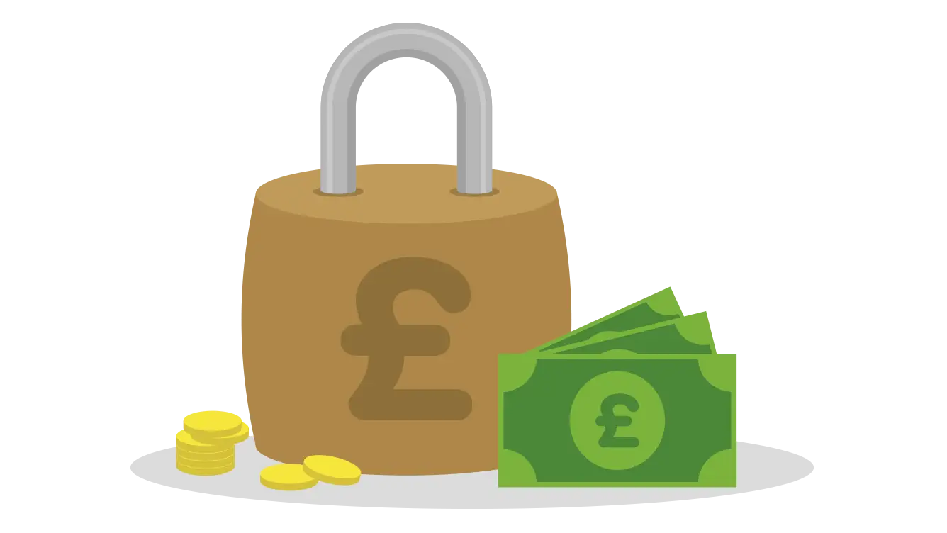 Illustration of Money Lock Securing Finances