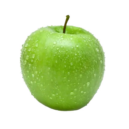 Juicy Green Apple with Water Droplets