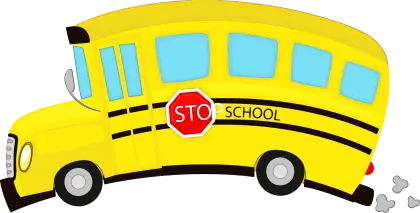 Yellow School Bus Cartoon Illustration