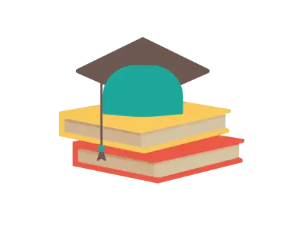 Graduation Cap on Stack of Books Illustration