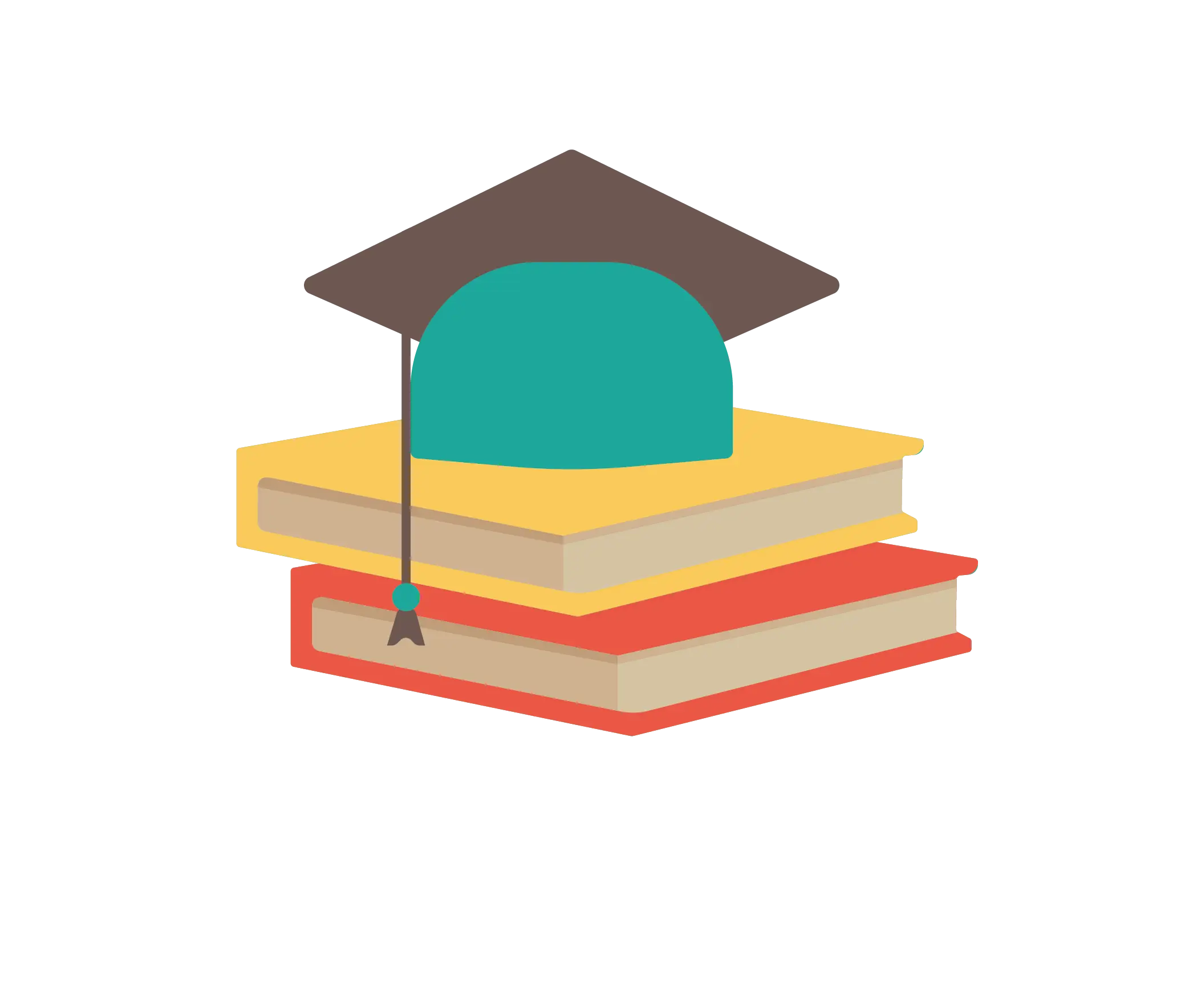 Graduation Cap on Stack of Books Illustration