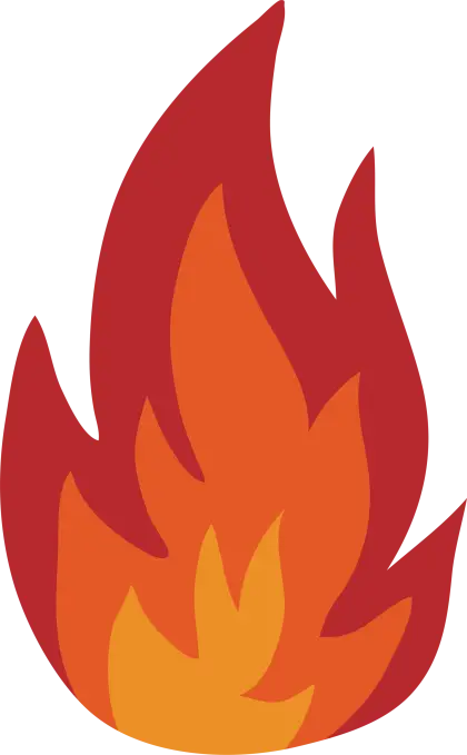 Stylized Red and Orange Fire Illustration