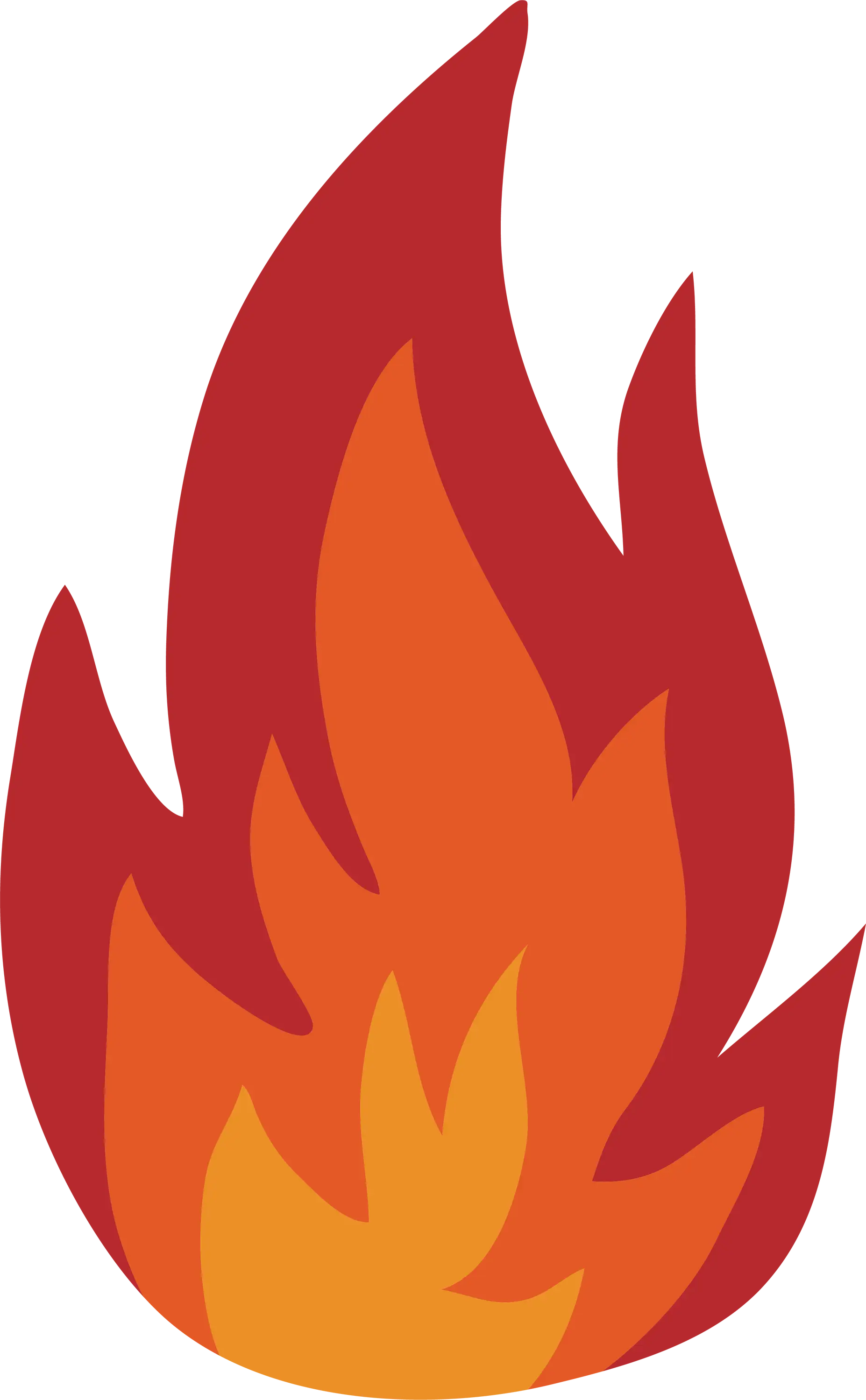 Stylized Red and Orange Fire Illustration