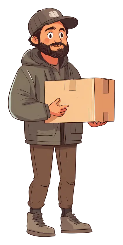 Delivery Man Holding a Box
