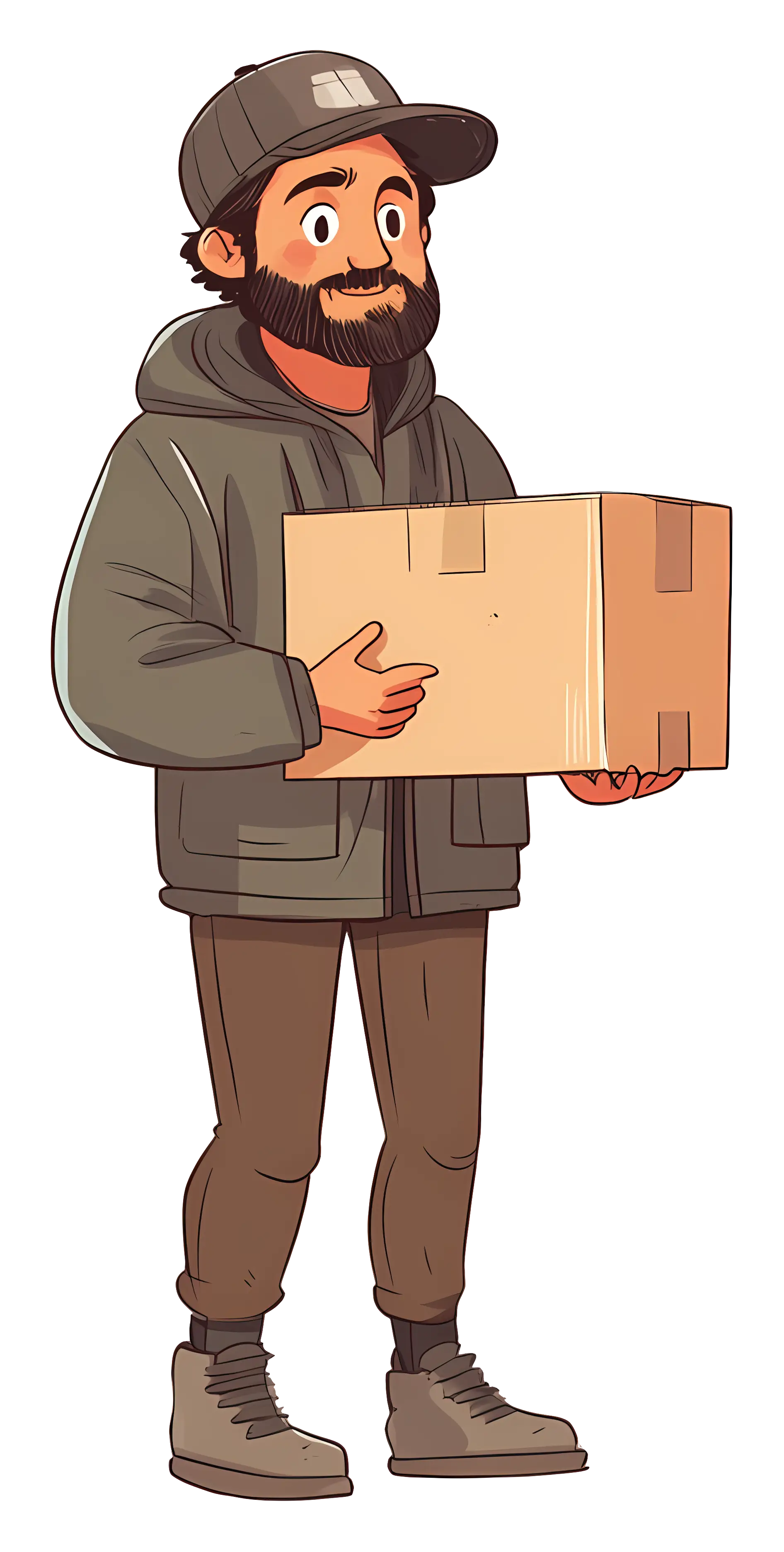 Delivery Man Holding a Box