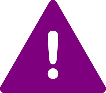 Purple Warning Sign Icon