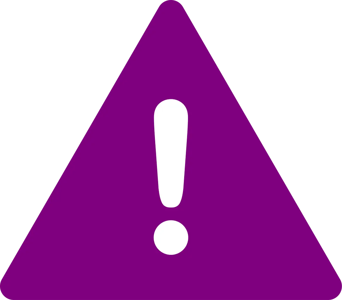 Purple Warning Sign Icon