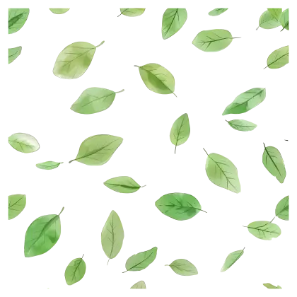 Scattering Green Leaves Illustration