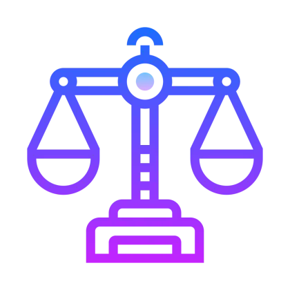 Justice Scale Icon in Gradient Style