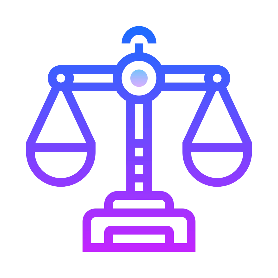 Justice Scale Icon in Gradient Style