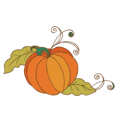 Ornamental Pumpkin with Leaves