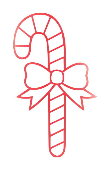 Red and White Candy Cane with Bow