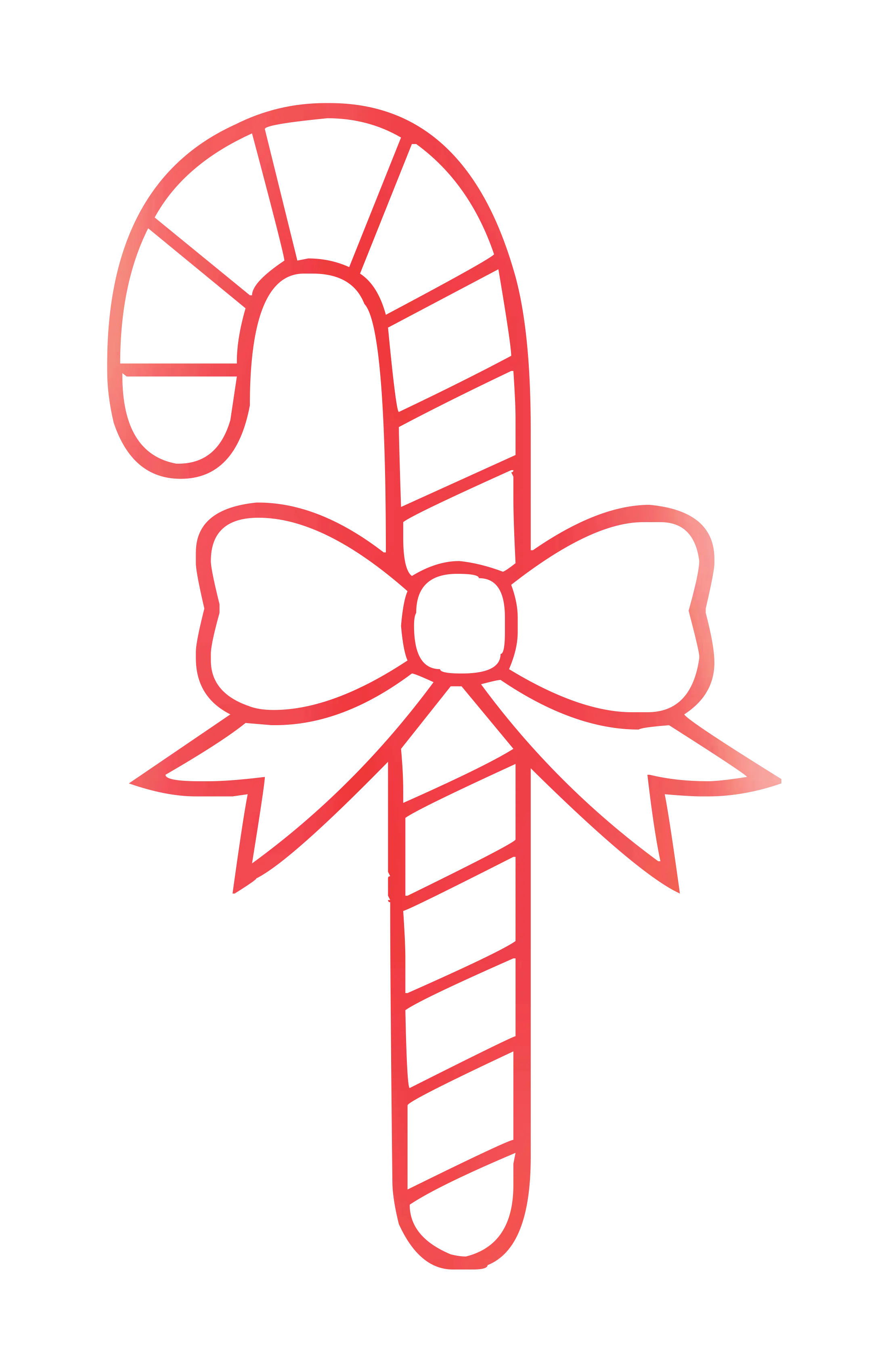 Red and White Candy Cane with Bow