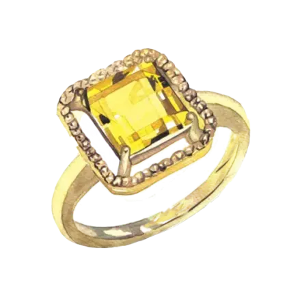 Elegant Yellow Gem Ring