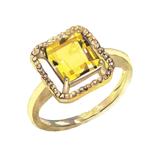 Elegant Yellow Gem Ring