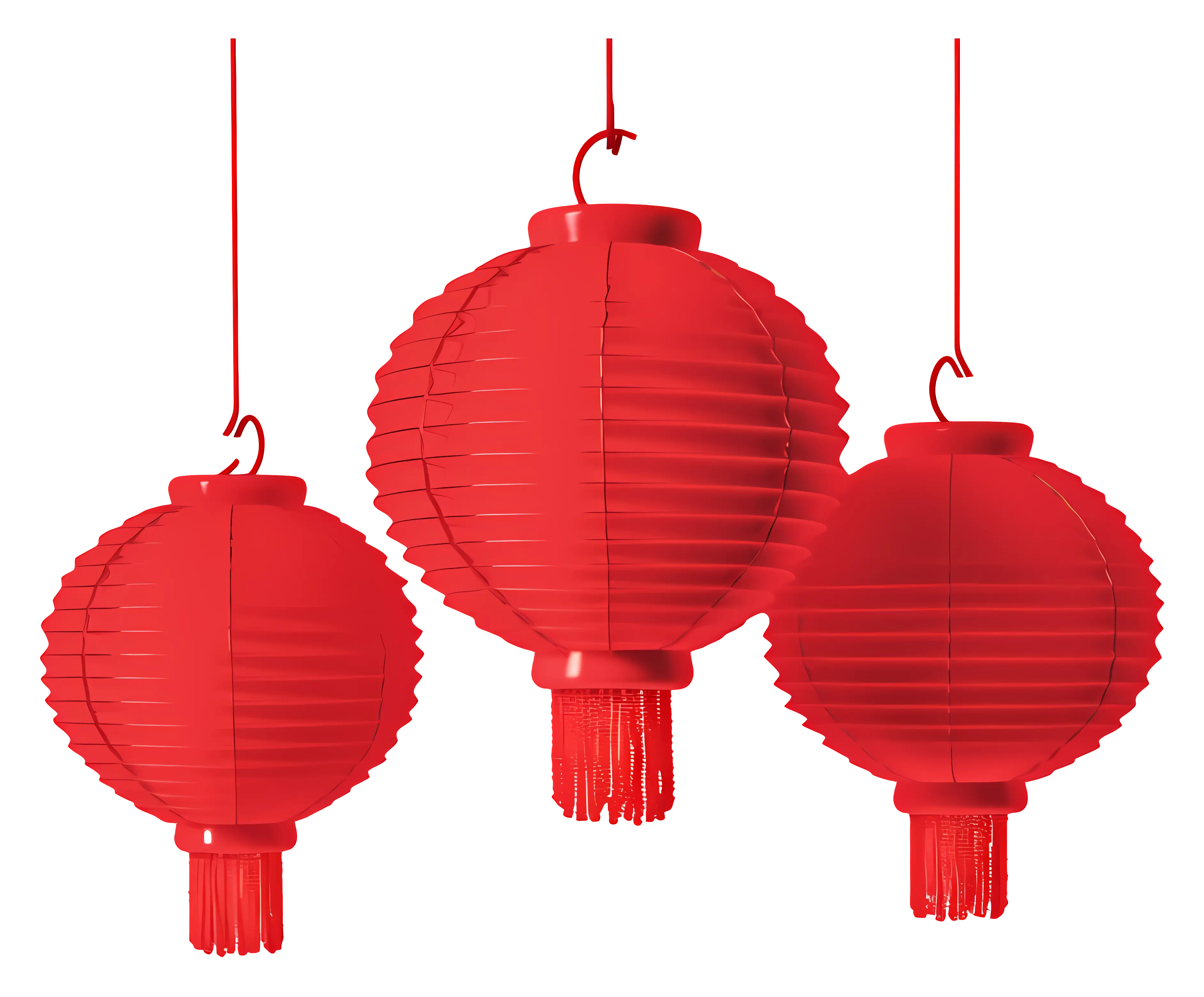 Hanging Red Paper Lanterns for Celebrations