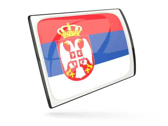 Serbian national flag with emblem