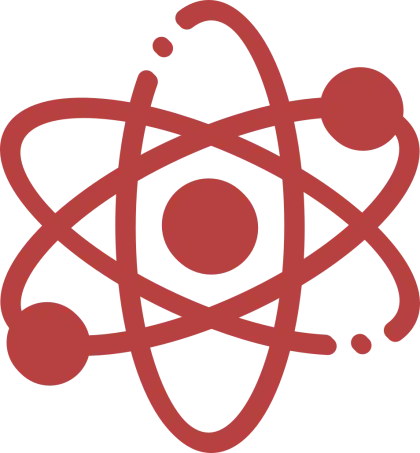 Red Atom Symbol for Science