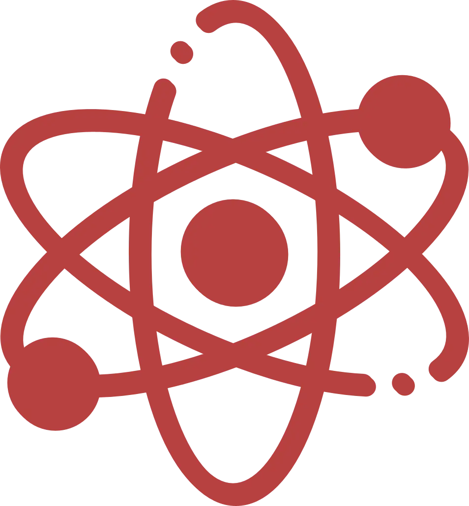 Red Atom Symbol for Science