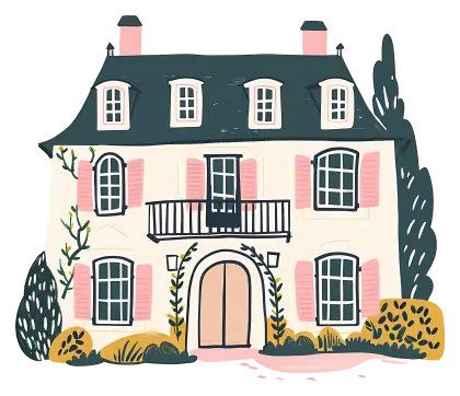 Cartoon Cottage Style Home Illustration