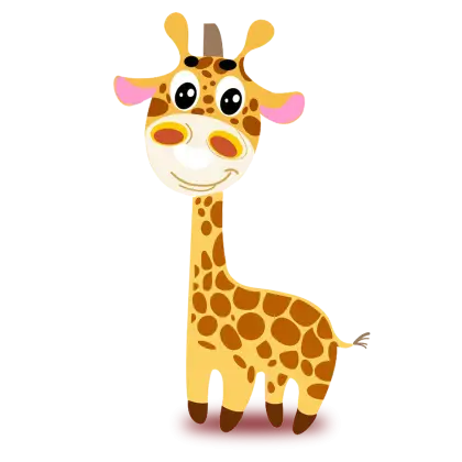 Cute Cartoon Giraffe with a Friendly Smile