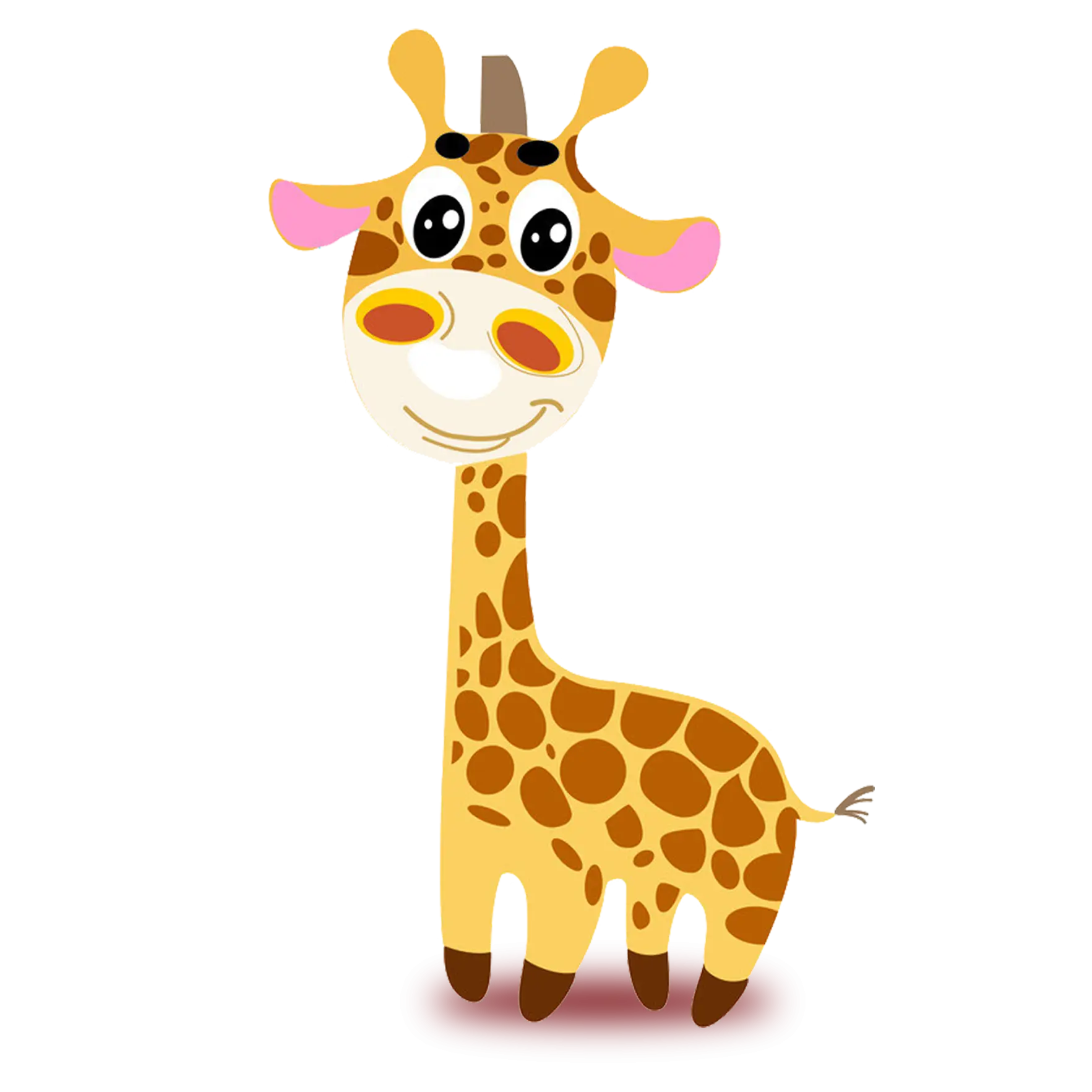 Cute Cartoon Giraffe with a Friendly Smile
