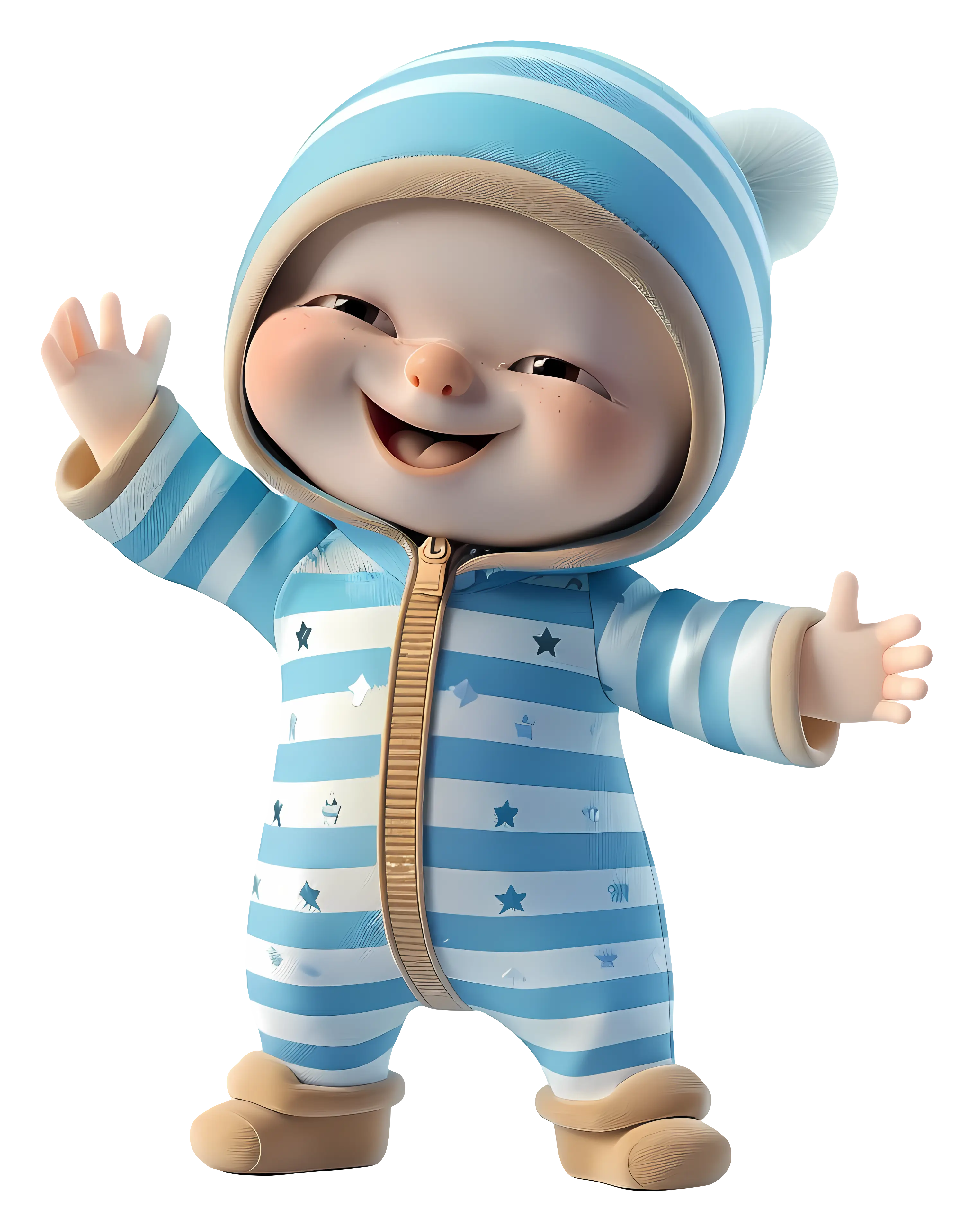 Smiling Cute Baby in Blue