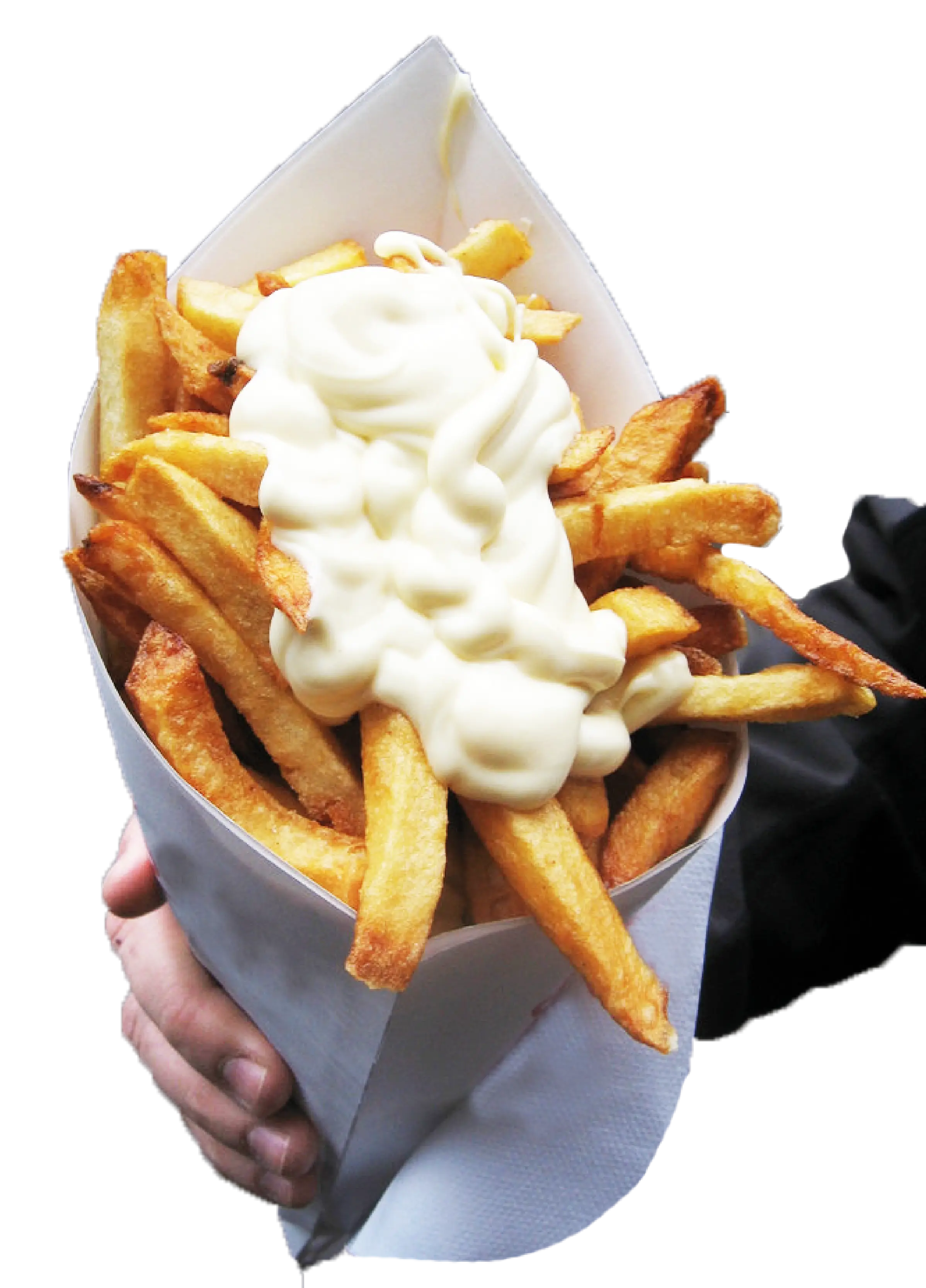 French Fries with Mayonnaise in Cone
