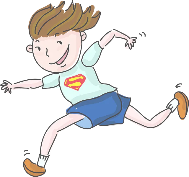 Cartoon Boy Running Illustration