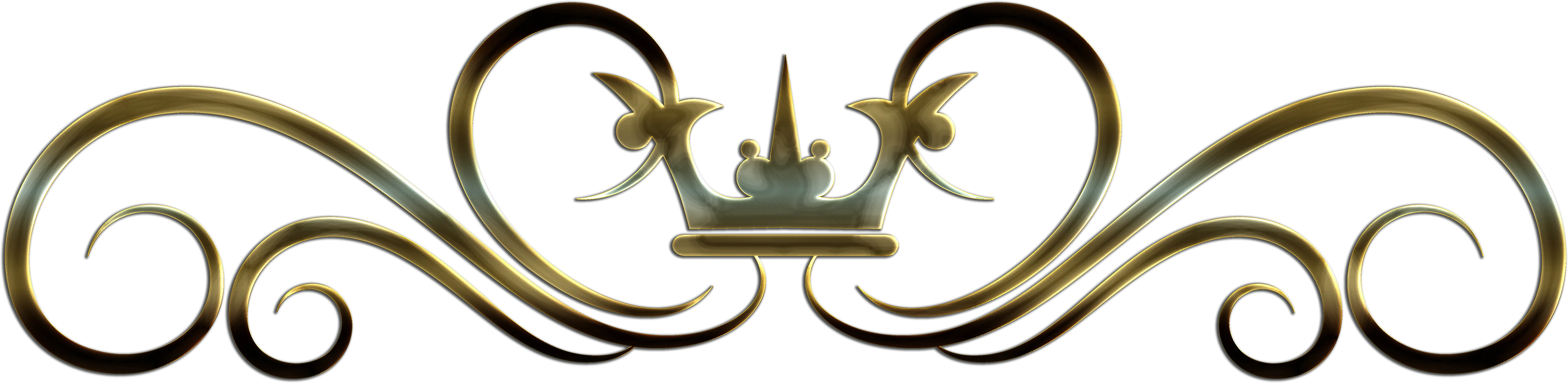 Ornamental Golden Crown with Swirls