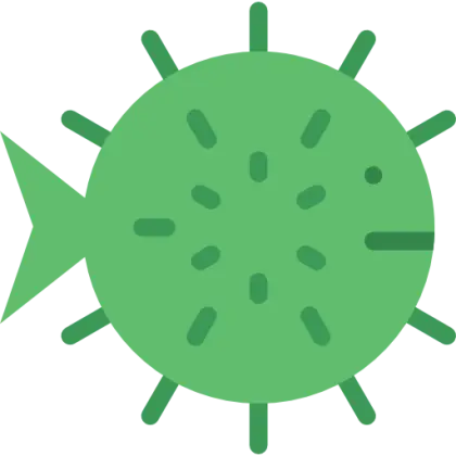 Green Cartoon Pufferfish Illustration