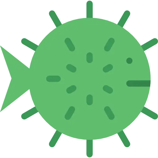 Green Cartoon Pufferfish Illustration
