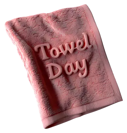 Pink Towel for Towel Day