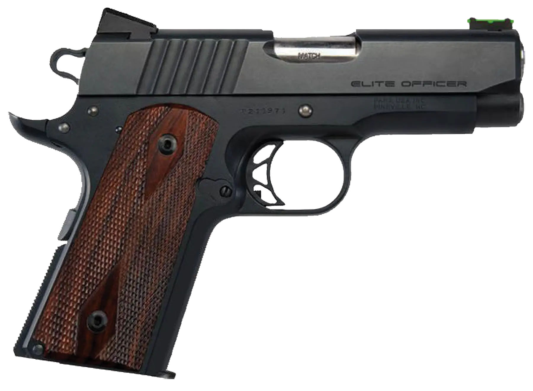 Black Handgun with Wooden Grip