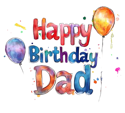 Happy Birthday Dad Greeting Illustration