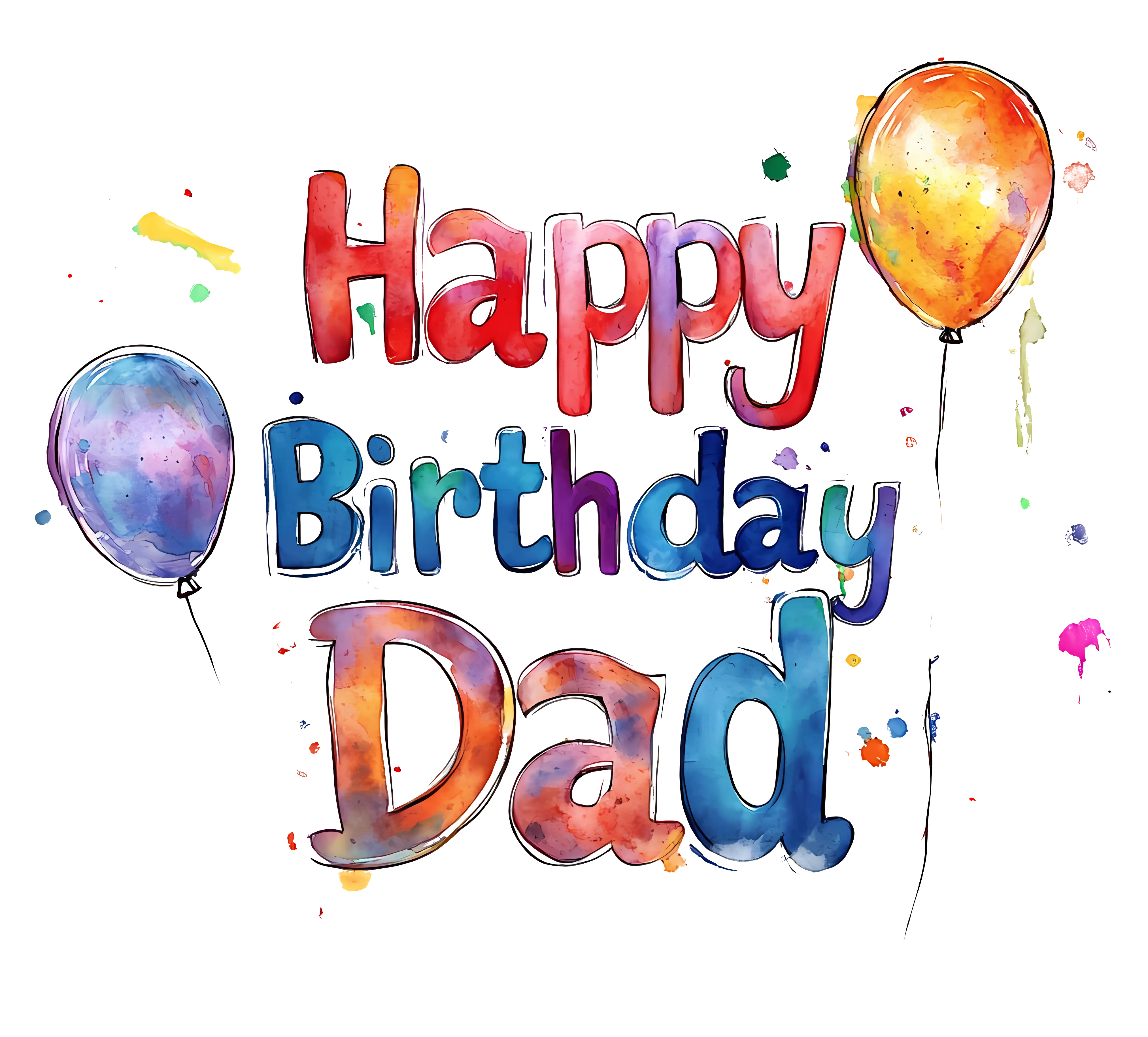 Happy Birthday Dad Greeting Illustration