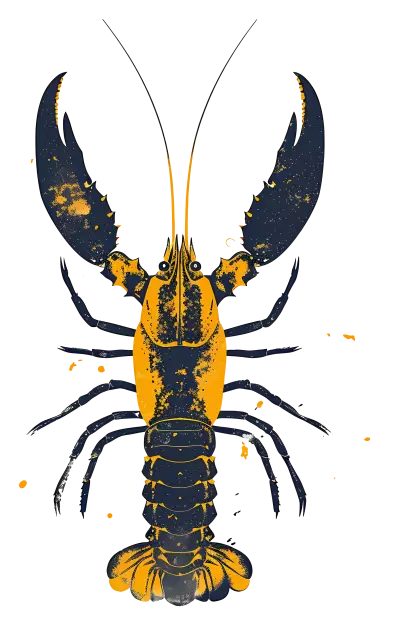 Abstract Lobster Artwork in Sea Theme