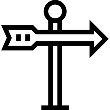 Black Signpost with Right Arrow
