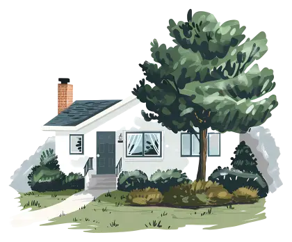 Cozy House with a Tree