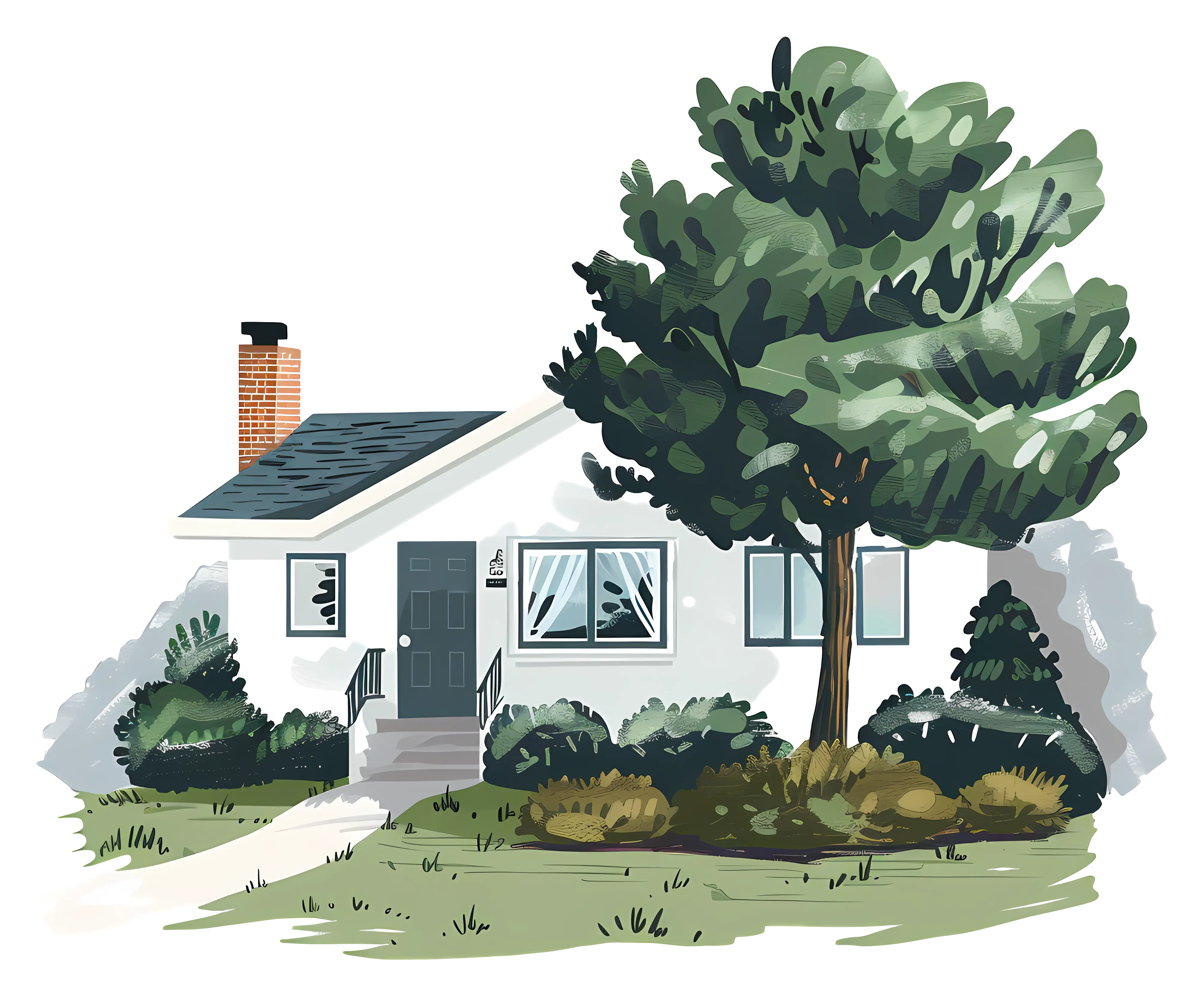 Cozy House with a Tree