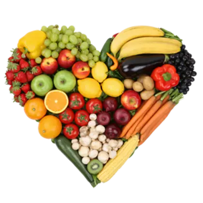 Heart-Shaped Fruits and Vegetables Arrangement