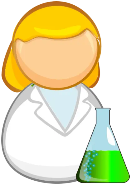 Cartoon Scientist with Flask Illustration