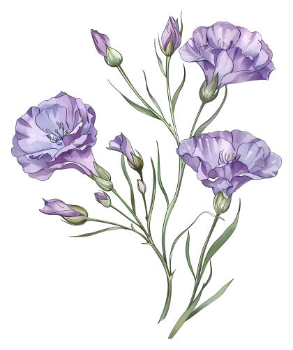 Elegant Purple Floral Sketch Art