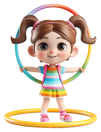 Happy Girl with Hula Hoop