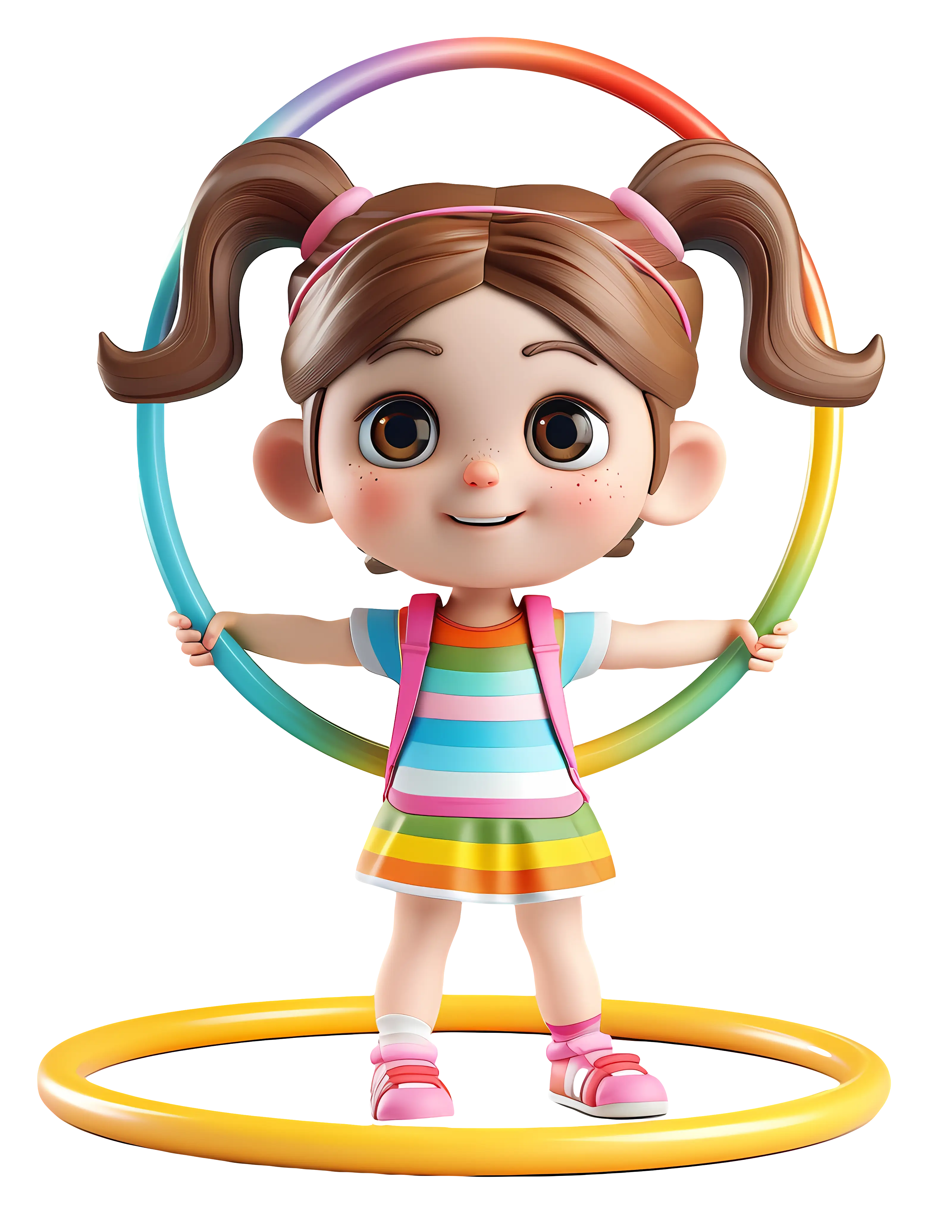 Happy Girl with Hula Hoop