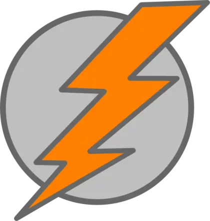 Orange Lightning Bolt Symbol