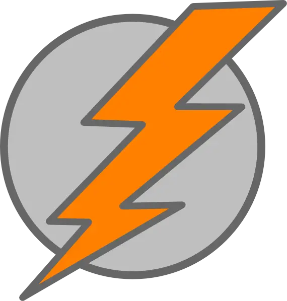 Orange Lightning Bolt Symbol
